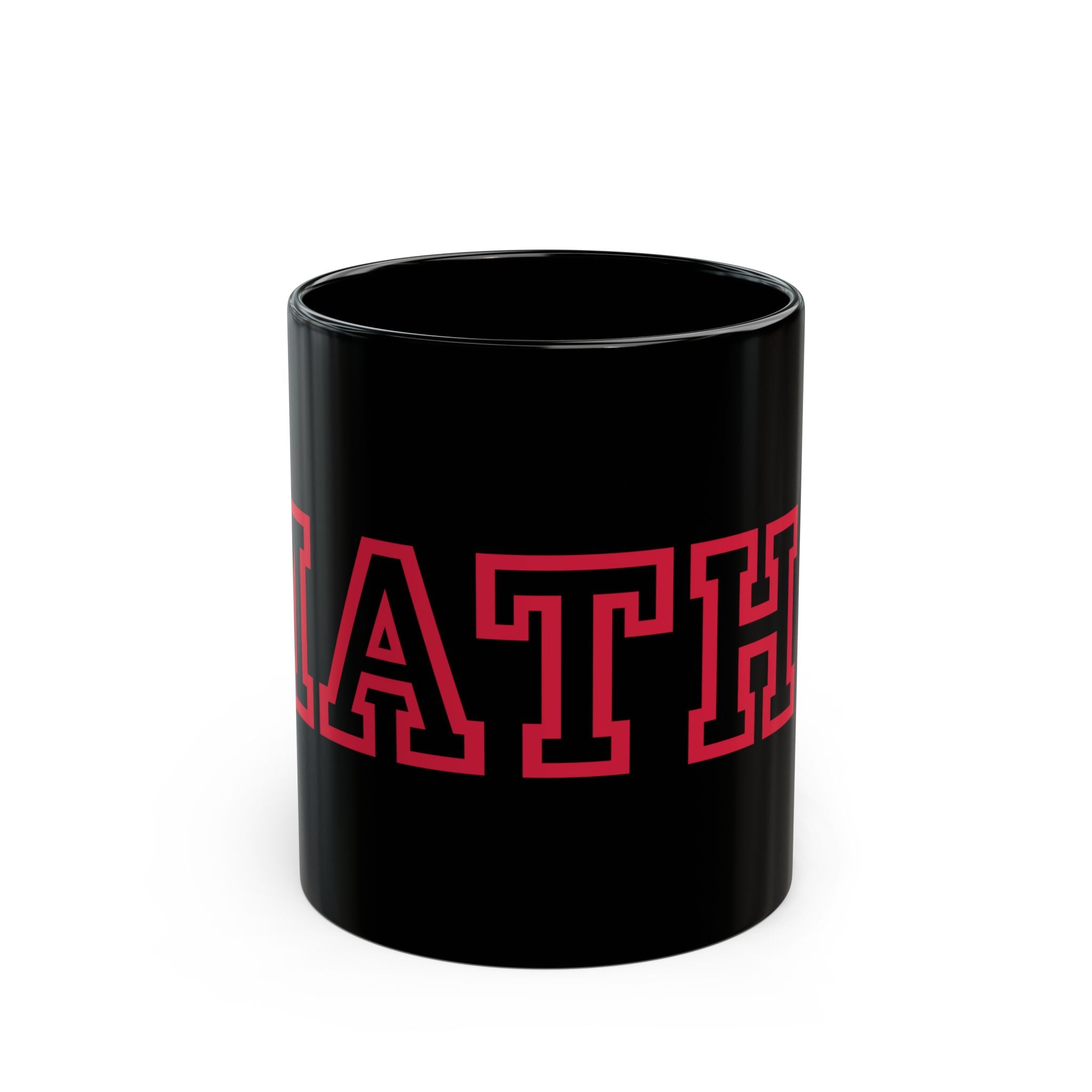 Maths Mug Collegiate Red on Black