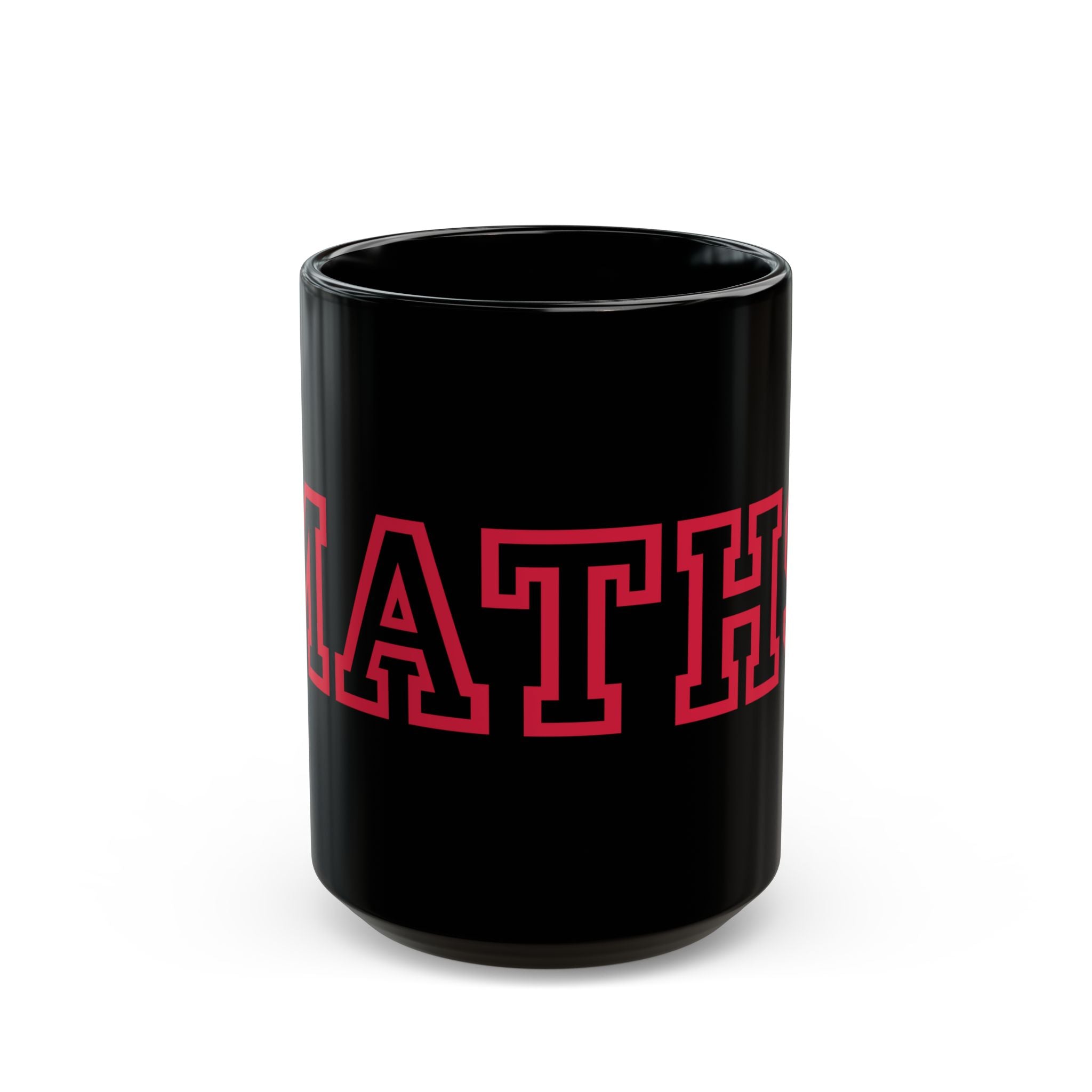 Maths Mug Collegiate Red on Black