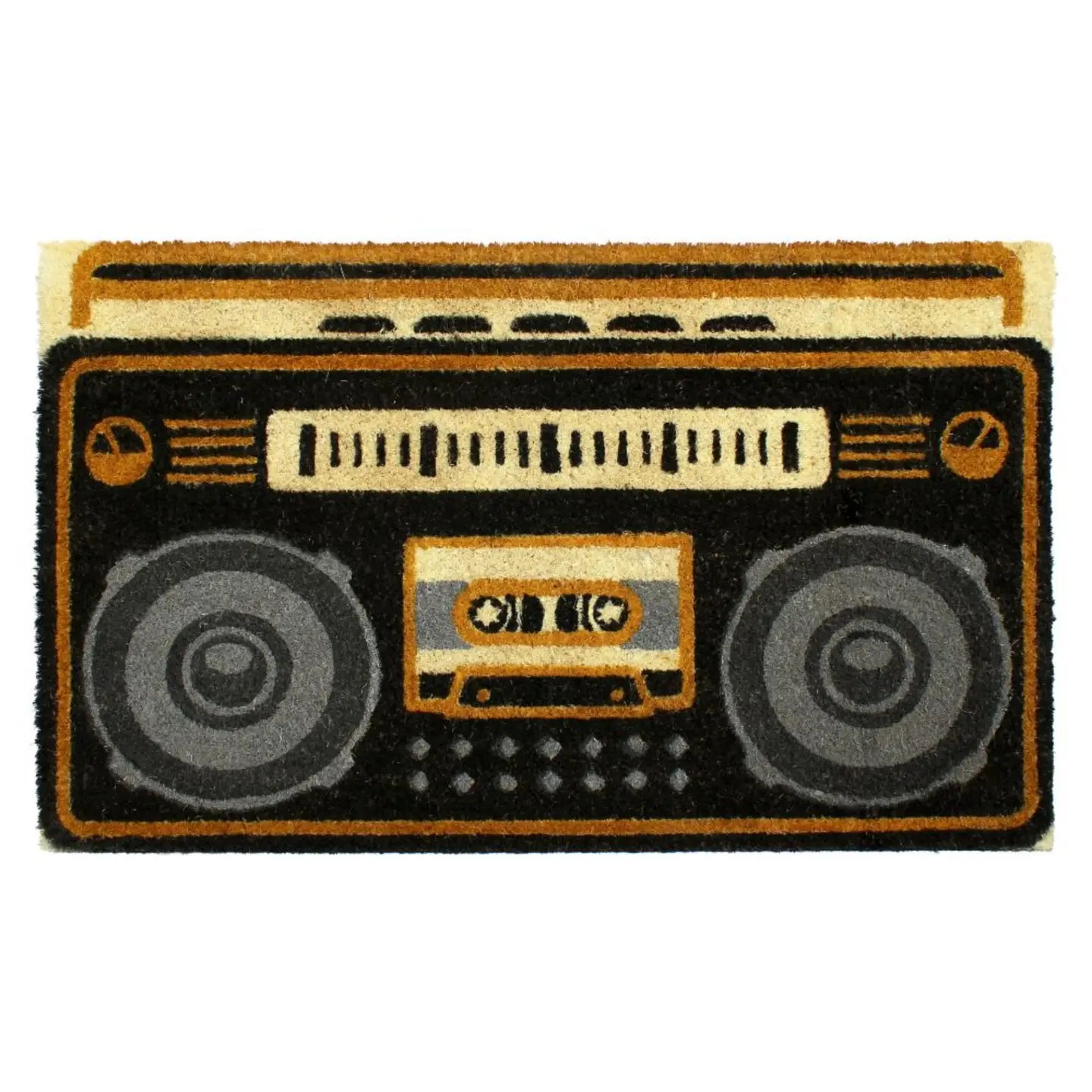 Boombox Doormat, by RugSmith Machine Tufted, Coir, 18" X 30"