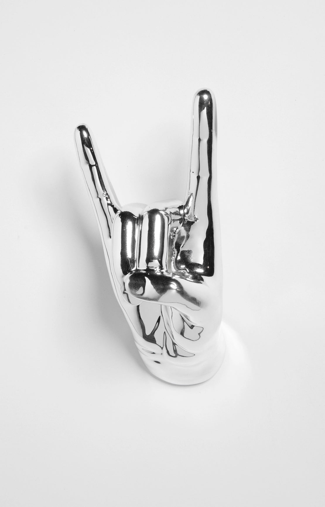 Rock On Hand Wall Mounted Hook Sculpture - 8.5" Tall